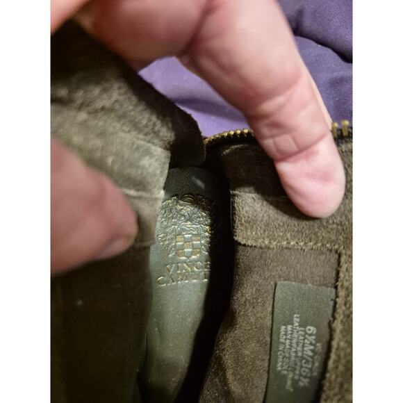 Vince Camuto Cinza Army Green Studded Ankle Boots - Picture 5 of 7